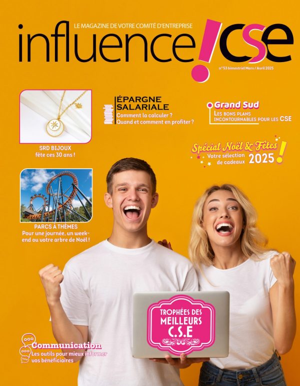 Abonnement Magazine Influence!CSE<br><strong style="color:#ff5c5c;">+ Votre cadeau : Carte cadeau de 50 €.</strong>
