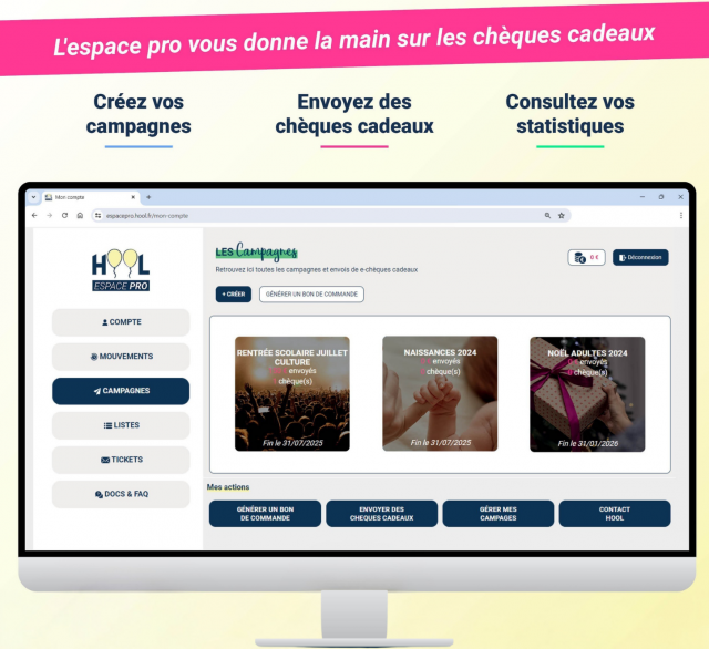 Hool,chèque cadeaux solidaire, offre CSE, magazine Influence!CSE