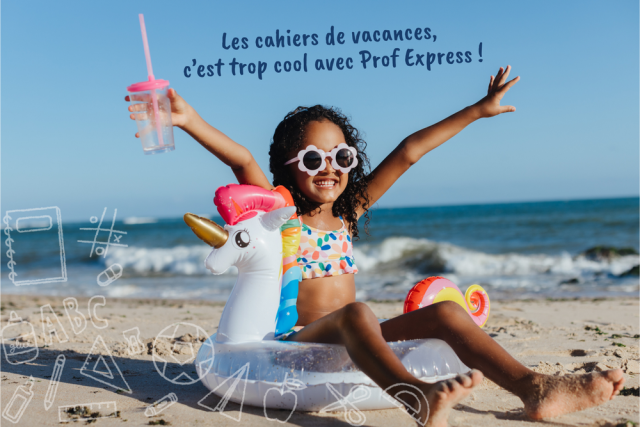 Visuel Cahier de vacances soutien scolaire prof Express, cahiers de vacances en ligne pour les bénéficiaires CSE
