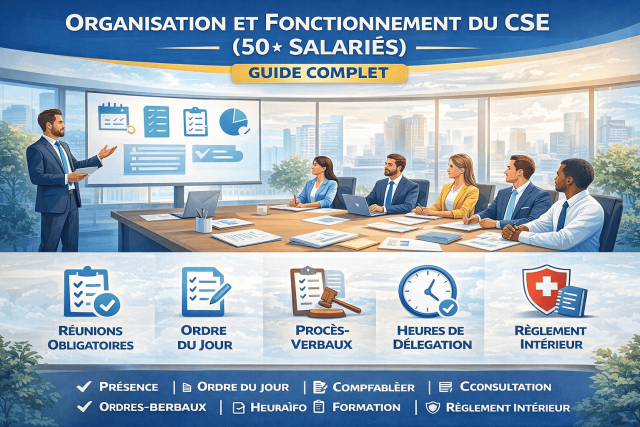 Organisation et fonctionnement du CSE (50 salariés et plus) : règles essentielles à maîtriser