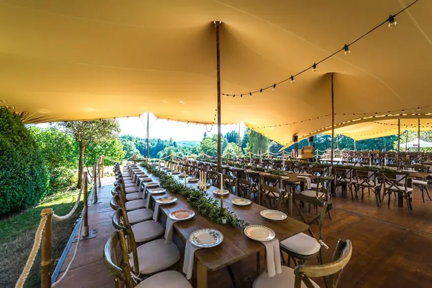 Location tente nomade pour garden party à Toulouse-Occitanie avec espace réception extérieur – PSB Lounge