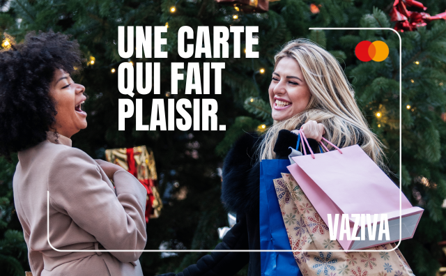Carte Vaziva Mastercard cadeau de Noël pour CSE - carte multi-dotations avec noeud rouge