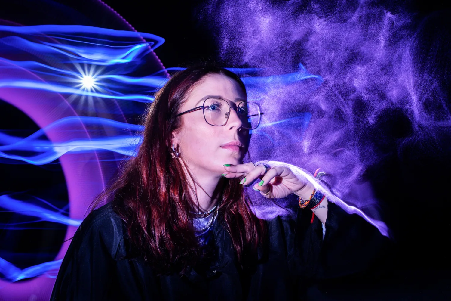 Animation Black Box Toulouse PSB Lounge 2026 portrait femme effets light painting traînées lumineuses