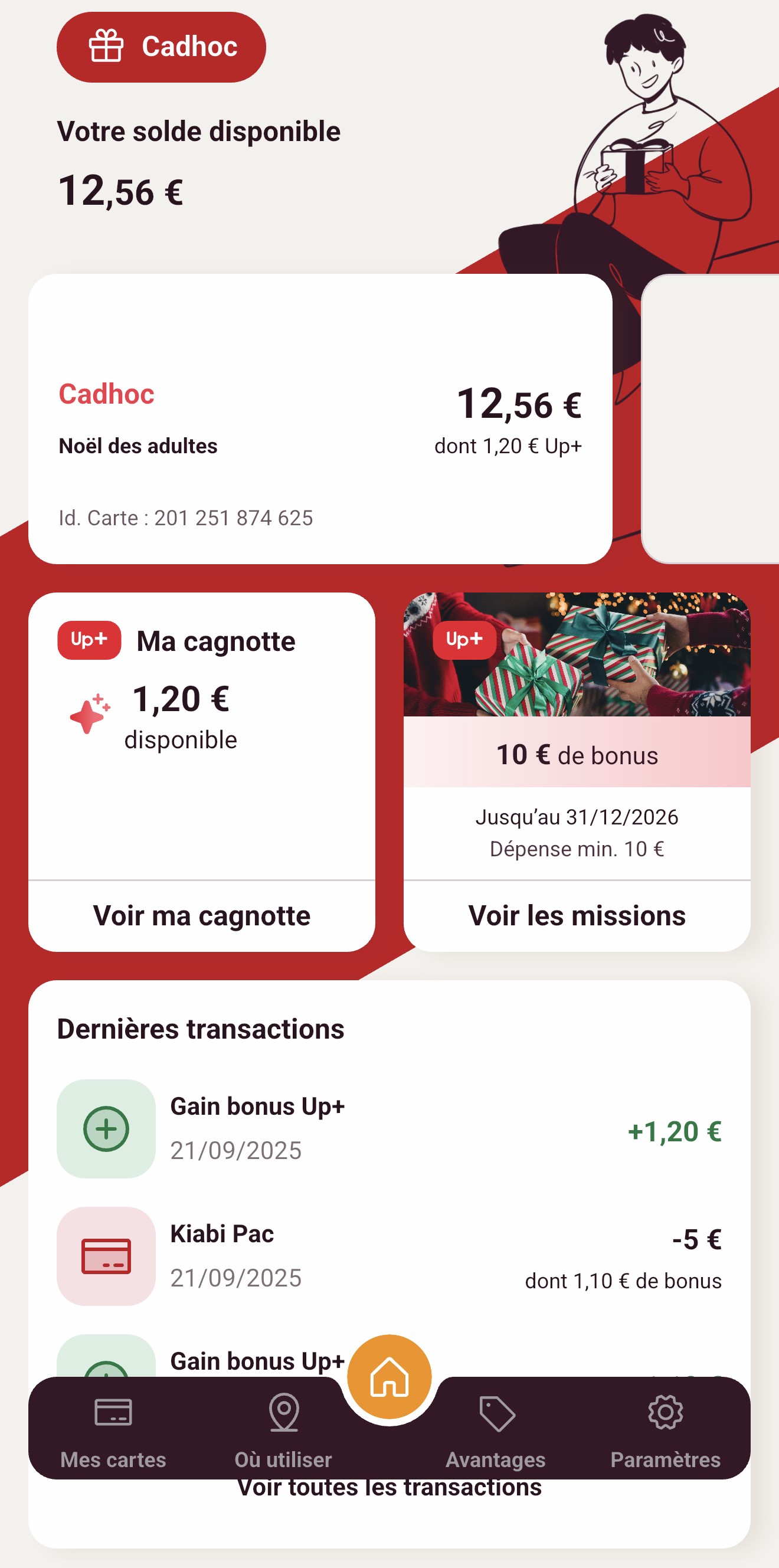 Missions Up+ Upcoop - cagnotte de bonus crédités sur l'application Upcoop
