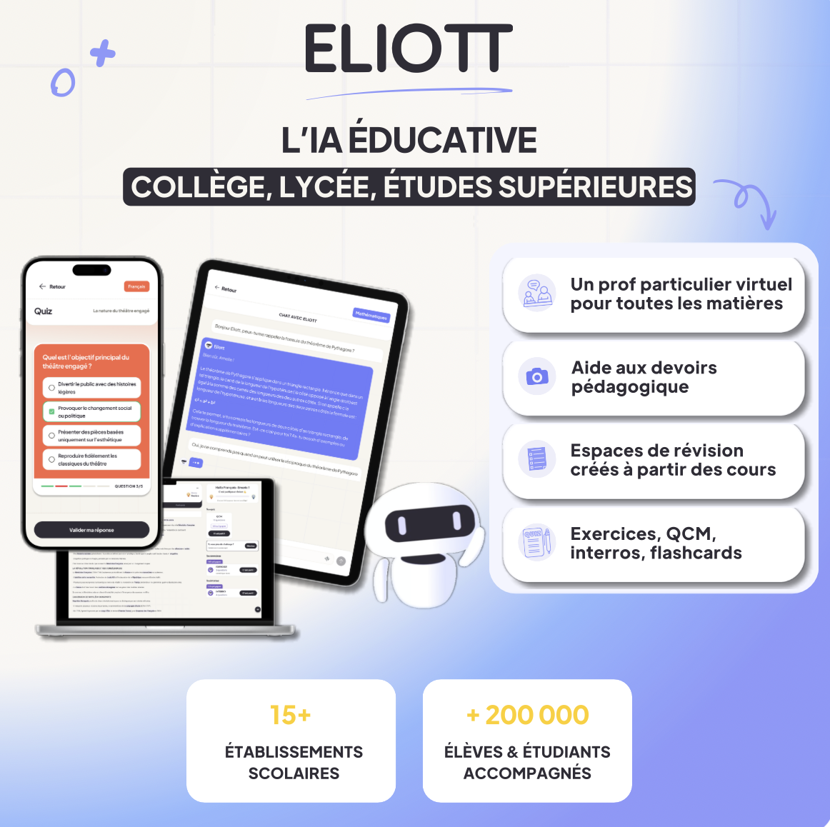 espace de révision personnalisé Eliott pour le brevet et le bac