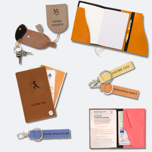 Gamme de cadeaux CSE personnalisés Treizkot en cuir vegan