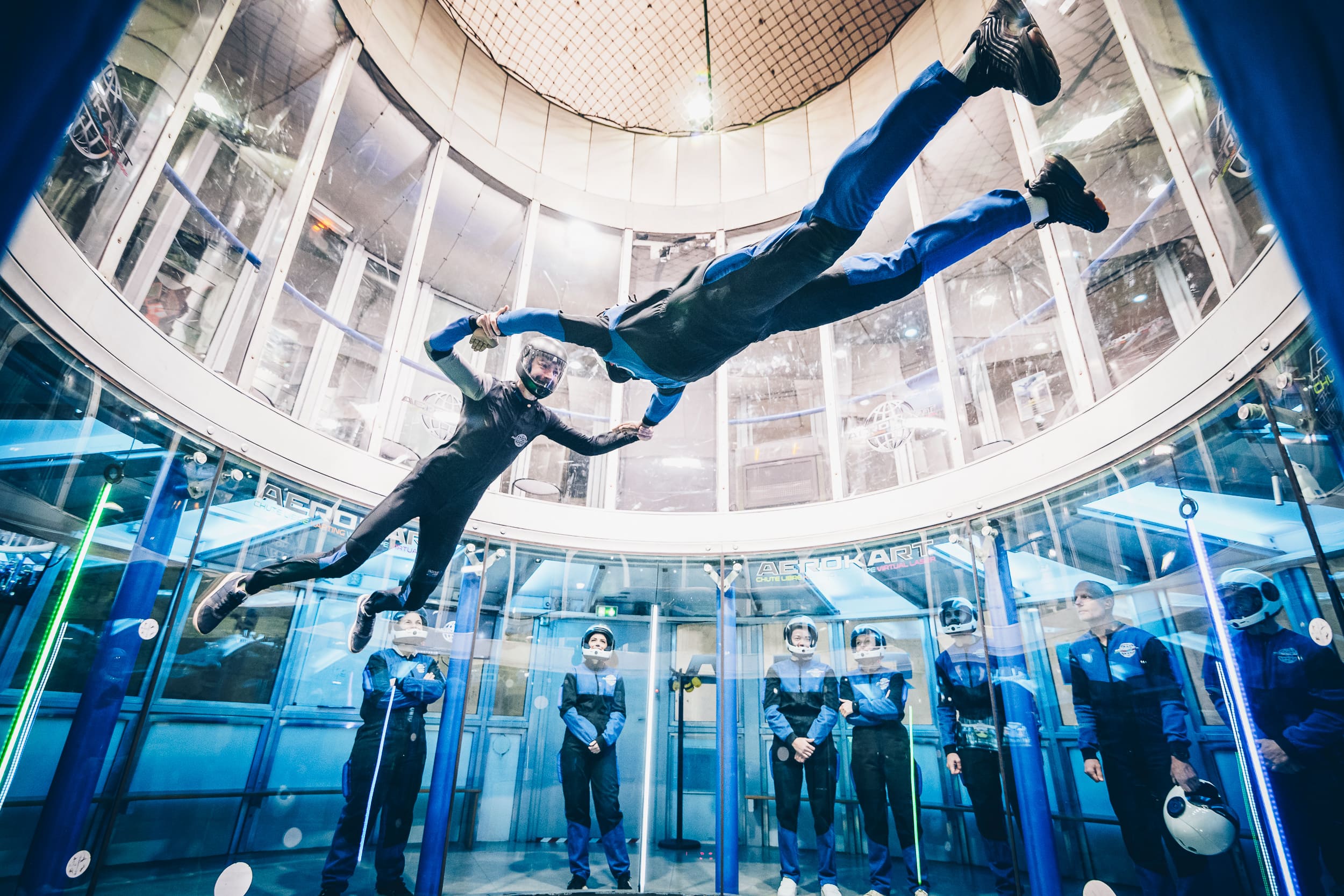 Simulateur de chute libre AEROKART lors d'un événement CSE
